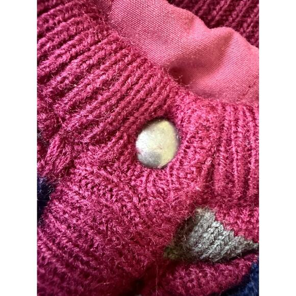 Michael Lewis Vintage reversible patterned sweater 
/fabric burgundy Vest  M - Picture 6 of 7